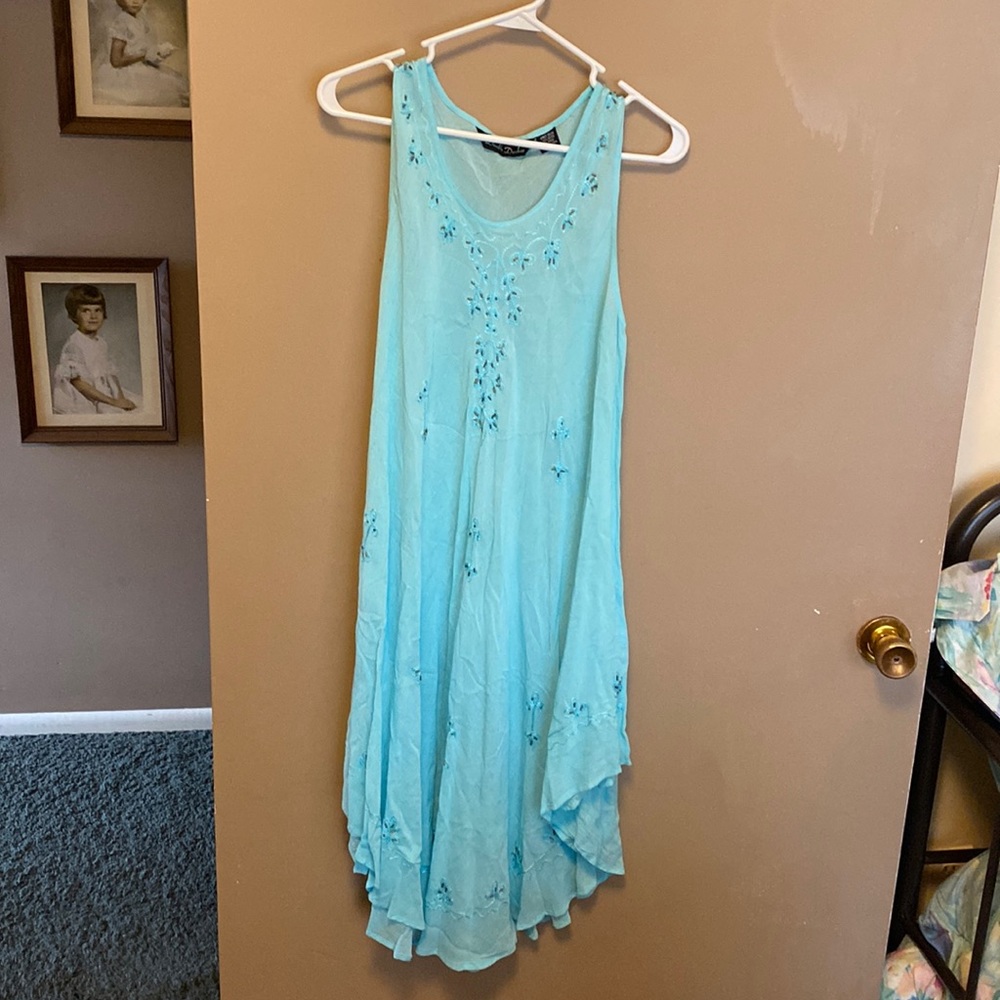 Free size Double Decker sky blue color dress